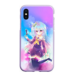 Чехол iPhone XS Max матовый No Game No Life, цвет: 3D-светло-сиреневый