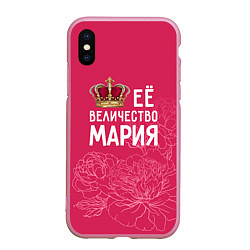 Чехол iPhone XS Max матовый Её величество Мария, цвет: 3D-розовый