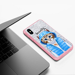 Чехол iPhone XS Max матовый Модная киска, цвет: 3D-баблгам — фото 2