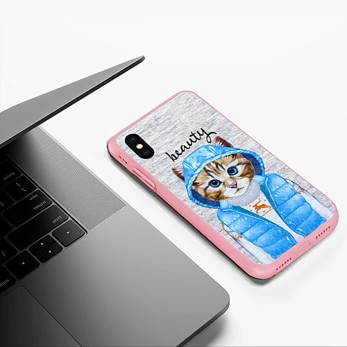 Чехол iPhone XS Max матовый Модная киска / 3D-Баблгам – фото 3