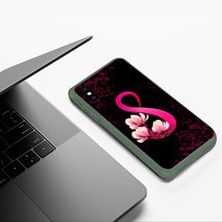 Чехол iPhone XS Max матовый 8 марта, цвет: 3D-темно-зеленый — фото 2