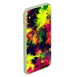 Чехол iPhone XS Max матовый Кислотный взрыв, цвет: 3D-салатовый — фото 2