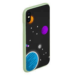 Чехол iPhone XS Max матовый Космос, цвет: 3D-салатовый — фото 2