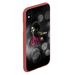 Чехол iPhone XS Max матовый Leo Messi, цвет: 3D-красный — фото 2