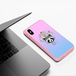 Чехол iPhone XS Max матовый Raccoon: Free Spirit, цвет: 3D-баблгам — фото 2
