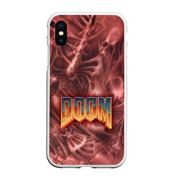 Чехол iPhone XS Max матовый DOOM Classic, цвет: 3D-белый