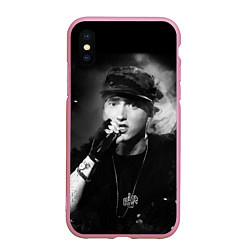 Чехол iPhone XS Max матовый Эминем, цвет: 3D-розовый