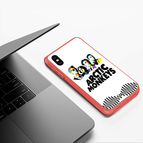 Чехол iPhone XS Max матовый Arctic Monkeys: Music Wave / 3D-Красный – фото 3