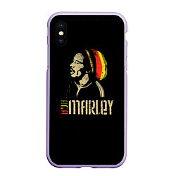 Чехол iPhone XS Max матовый Bob Marley, цвет: 3D-светло-сиреневый