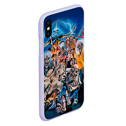 Чехол iPhone XS Max матовый Iron Maiden: Skeletons, цвет: 3D-светло-сиреневый — фото 2