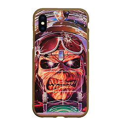 Чехол iPhone XS Max матовый Iron Maiden: Dead Rider, цвет: 3D-коричневый