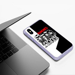 Чехол iPhone XS Max матовый Ramones Boys, цвет: 3D-светло-сиреневый — фото 2