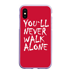 Чехол iPhone XS Max матовый You'll never walk alone, цвет: 3D-светло-сиреневый