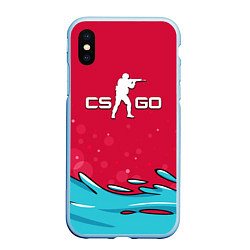 Чехол iPhone XS Max матовый CS:GO Water Elemental, цвет: 3D-голубой