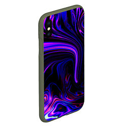 Чехол iPhone XS Max матовый Цветные разводы, цвет: 3D-темно-зеленый — фото 2