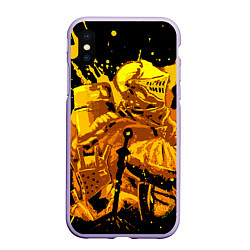 Чехол iPhone XS Max матовый Dark Souls: Gold Knight, цвет: 3D-светло-сиреневый