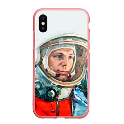 Чехол iPhone XS Max матовый Гагарин в полете, цвет: 3D-баблгам