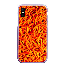 Чехол iPhone XS Max матовый Морковь, цвет: 3D-светло-сиреневый