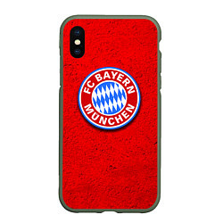 Чехол iPhone XS Max матовый Bayern FC, цвет: 3D-темно-зеленый
