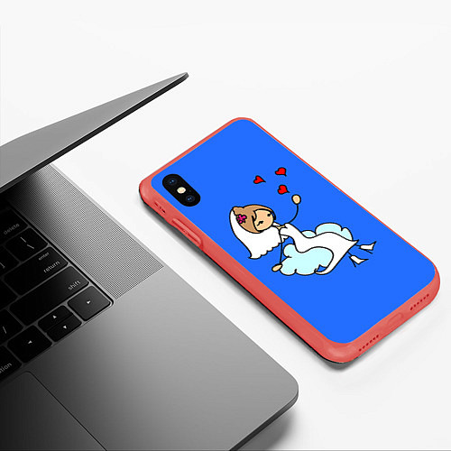 Чехол iPhone XS Max матовый Вечная любовь / 3D-Красный – фото 3