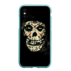 Чехол iPhone XS Max матовый Misfits: Death Face, цвет: 3D-мятный