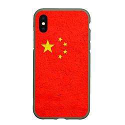 Чехол iPhone XS Max матовый Китай, цвет: 3D-темно-зеленый