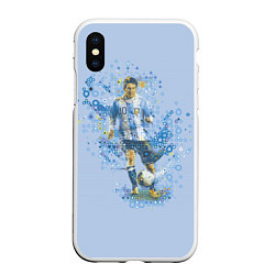 Чехол iPhone XS Max матовый Messi: Argentine Football, цвет: 3D-белый