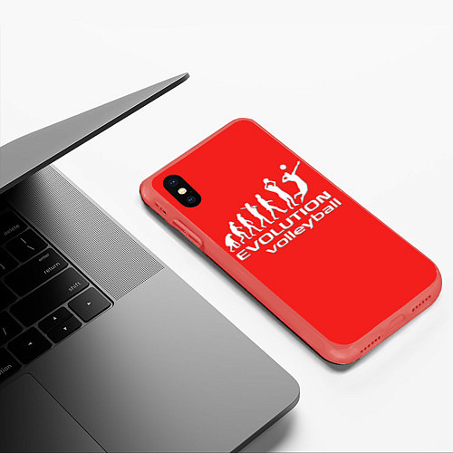 Чехол iPhone XS Max матовый Волейбол 23 / 3D-Красный – фото 3