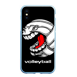 Чехол iPhone XS Max матовый Волейбол 25, цвет: 3D-голубой
