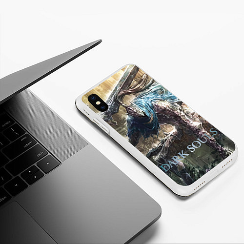 Чехол iPhone XS Max матовый Dark Souls / 3D-Белый – фото 3