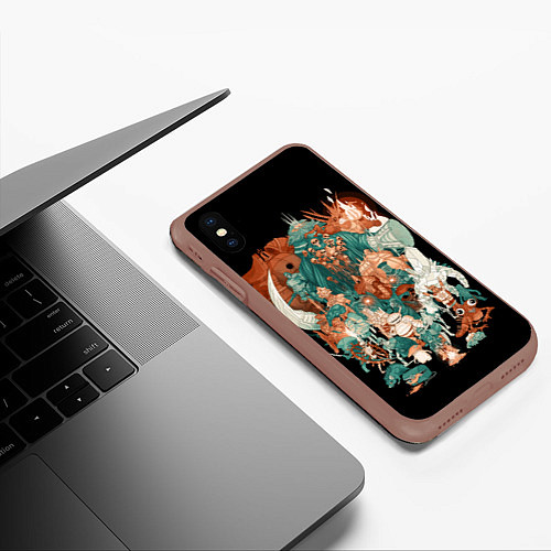 Чехол iPhone XS Max матовый Knights dark souls / 3D-Коричневый – фото 3