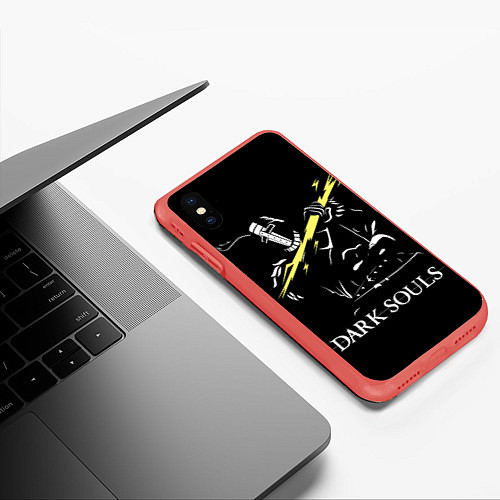 Чехол iPhone XS Max матовый Dark Souls / 3D-Красный – фото 3