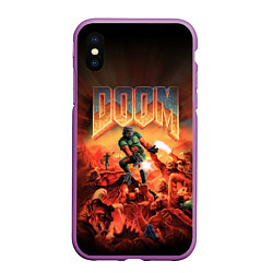 Чехол iPhone XS Max матовый DOOM: 1993, цвет: 3D-фиолетовый