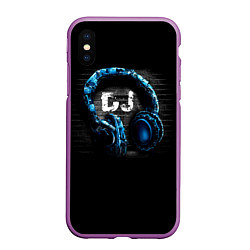 Чехол iPhone XS Max матовый DJ, цвет: 3D-фиолетовый