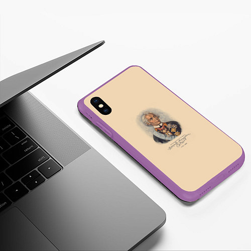 Чехол iPhone XS Max матовый Александр Суворов 1730-1800 / 3D-Фиолетовый – фото 3