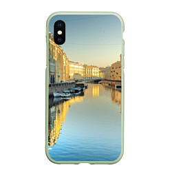 Чехол iPhone XS Max матовый Питер, цвет: 3D-салатовый