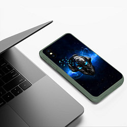 Чехол iPhone XS Max матовый Pirate Station: Blue Space, цвет: 3D-темно-зеленый — фото 2