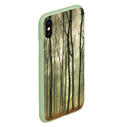 Чехол iPhone XS Max матовый Чарующий лес, цвет: 3D-салатовый — фото 2
