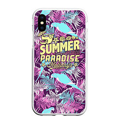 Чехол iPhone XS Max матовый Summer paradise 2, цвет: 3D-белый