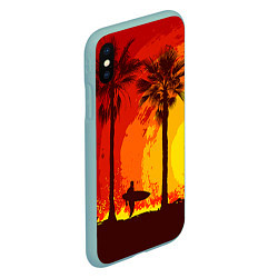 Чехол iPhone XS Max матовый Summer Surf, цвет: 3D-мятный — фото 2