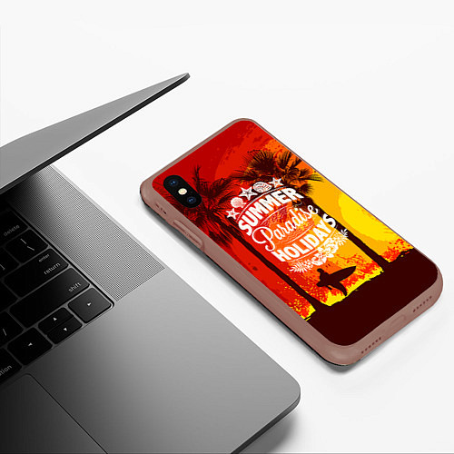 Чехол iPhone XS Max матовый Summer Surf 2 / 3D-Коричневый – фото 3