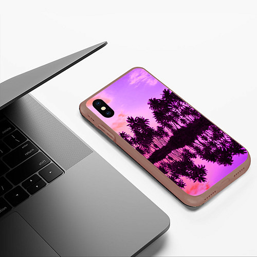 Чехол iPhone XS Max матовый Hawaii dream / 3D-Коричневый – фото 3