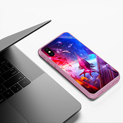 Чехол iPhone XS Max матовый Mass effect, цвет: 3D-розовый — фото 2