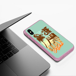Чехол iPhone XS Max матовый Aloha, цвет: 3D-розовый — фото 2