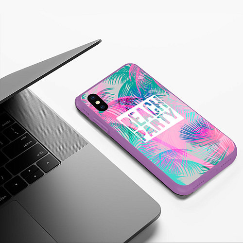 Чехол iPhone XS Max матовый Beach Party / 3D-Фиолетовый – фото 3