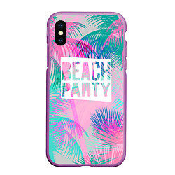 Чехол iPhone XS Max матовый Beach Party, цвет: 3D-фиолетовый