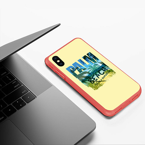 Чехол iPhone XS Max матовый Beach it is a Paradise / 3D-Красный – фото 3