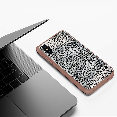 Чехол iPhone XS Max матовый White Jaguar / 3D-Коричневый – фото 3