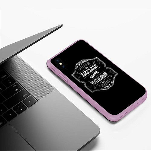 Чехол iPhone XS Max матовый Under new management / 3D-Сиреневый – фото 3