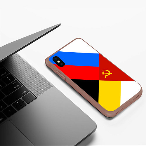 Чехол iPhone XS Max матовый Вечная Россия / 3D-Коричневый – фото 3